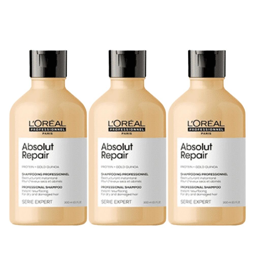 Serie Expert Absolut Repair Instant Resurfacing Shampoo 3 Pack Set - Beauty Tribe