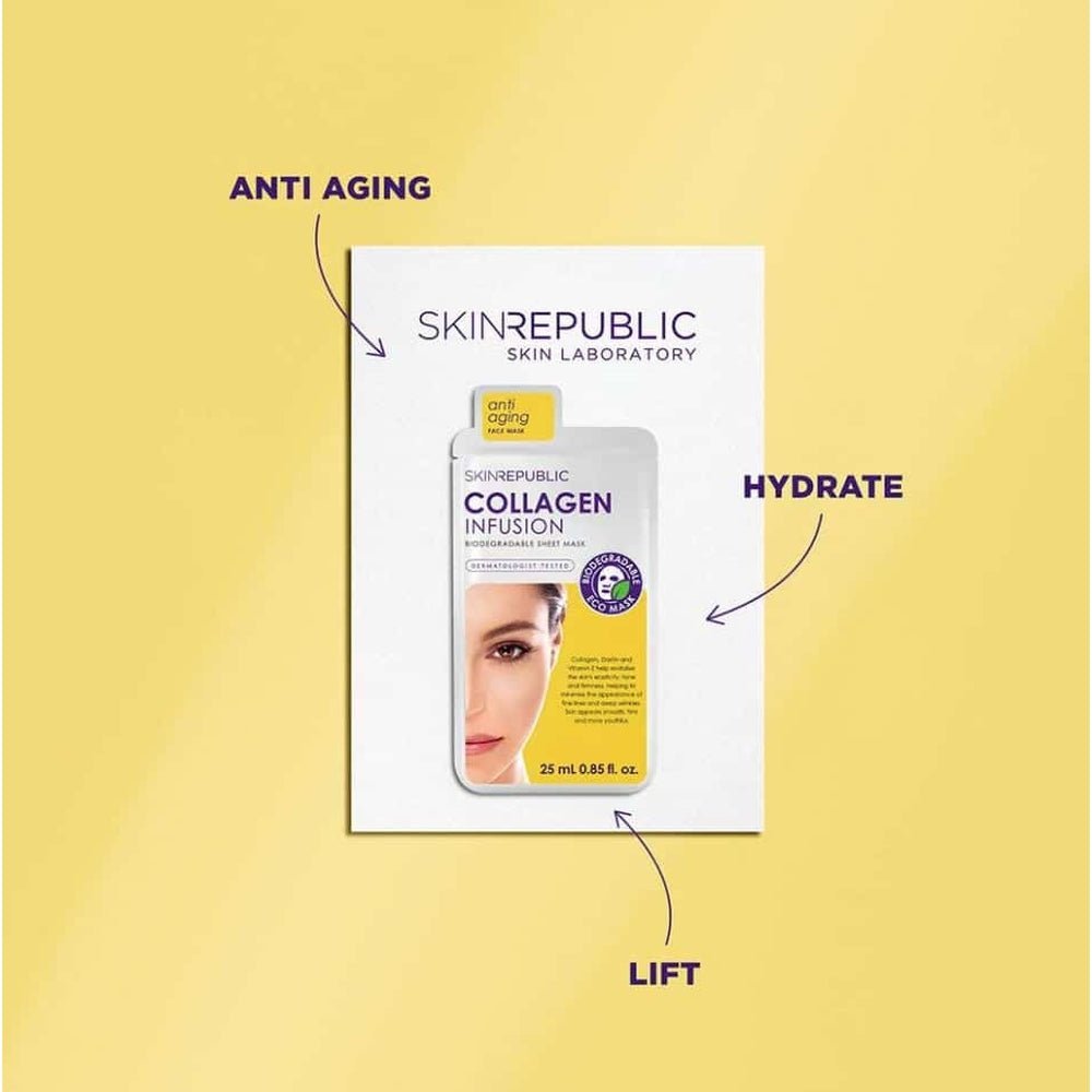 Skin Republic Collagen Serum Face Mask Sheet - Beauty Tribe