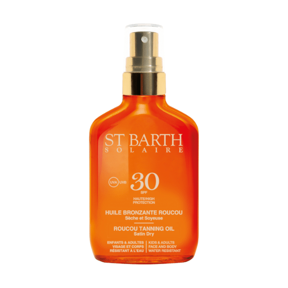 St Barth Tanning Oil Roucou Stain Dry High Protection SPF30 100ml - Beauty Tribe