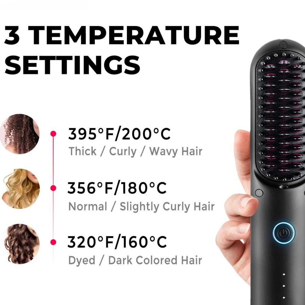 Tymo Porta Cordless Portable Hair Straightening Brush - Beauty Tribe