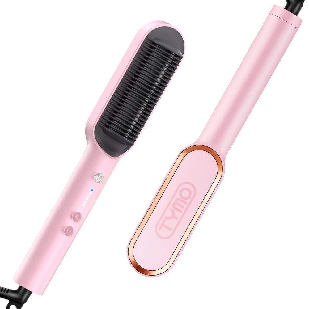 Tymo Ring Hair Straightening Brush Pink - Beauty Tribe