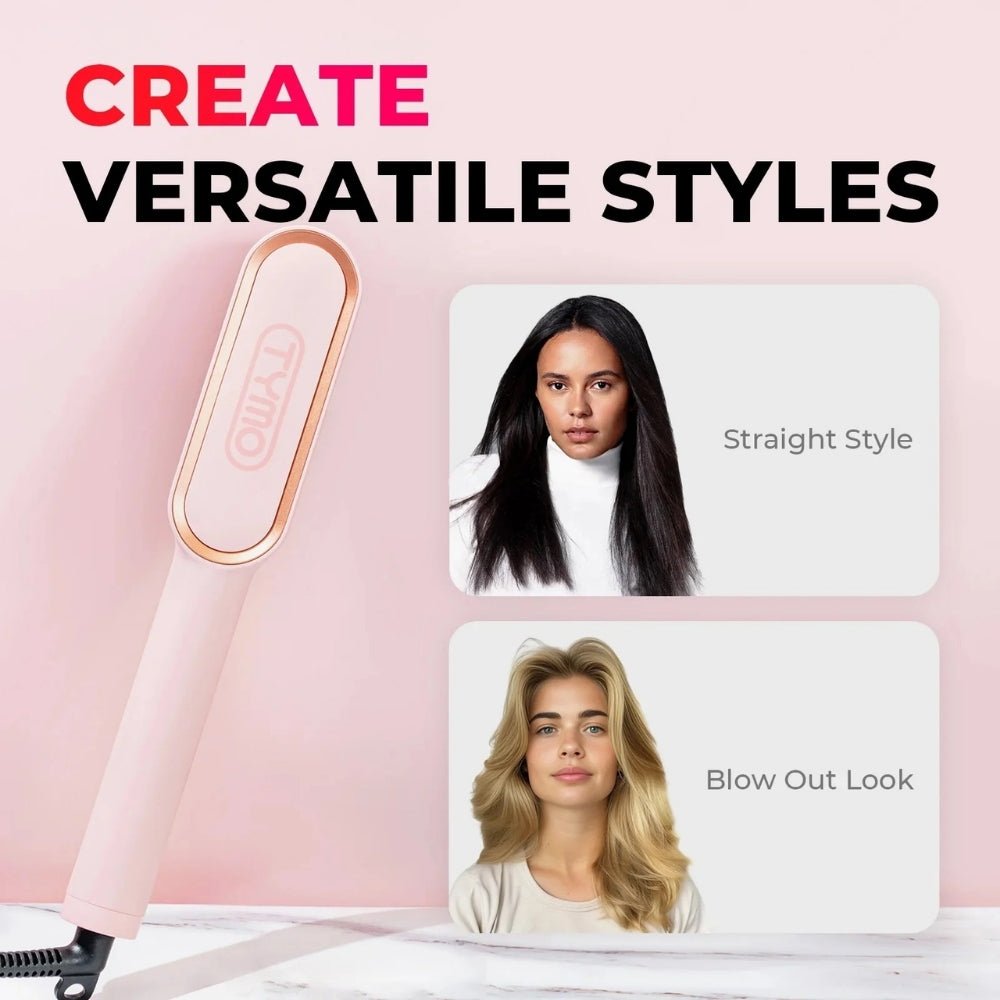 Tymo Ring Hair Straightening Brush Pink - Beauty Tribe