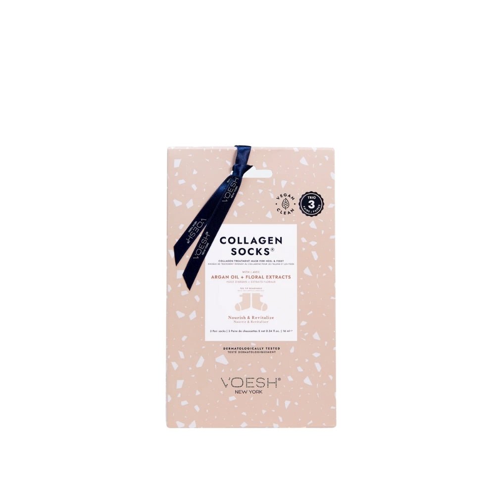 Voesh Collagen Socks Trio - Argan Oil &amp; Floral Extract (3 Pairs) - Beauty Tribe
