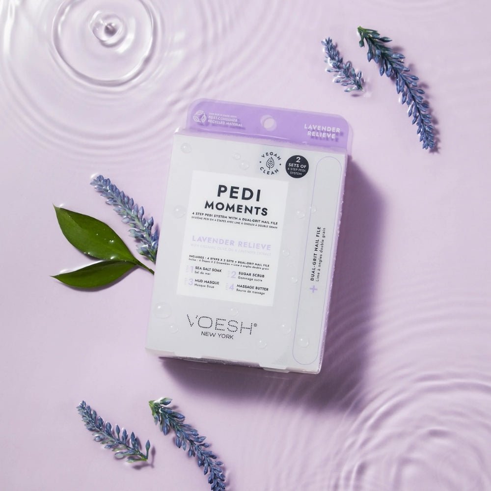 Voesh Pedi Moments Duo - 4 Step - Lavender Relieve Kit (2 Sets) - Beauty Tribe