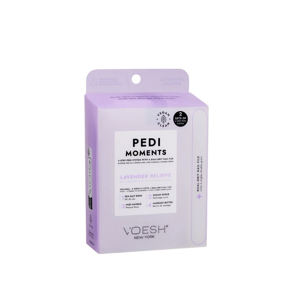 Voesh Pedi Moments Duo - 4 Step - Lavender Relieve Kit (2 Sets) - Beauty Tribe