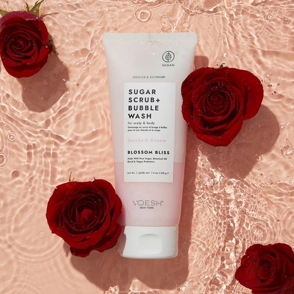 Voesh Sugar Scrub &amp; Bubble Wash - Blossom Bliss 210g - Beauty Tribe
