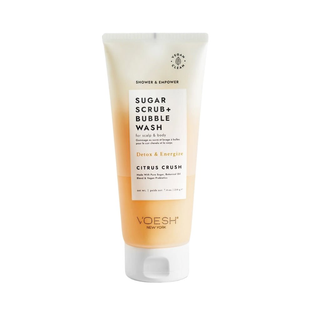 Voesh Sugar Scrub &amp; Bubble Wash - Citrus Crush 210g - Beauty Tribe