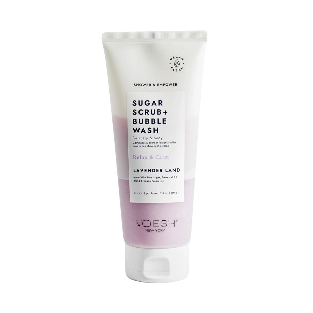 Voesh Sugar Scrub & Bubble Wash - Lavender Land 210g - Beauty Tribe