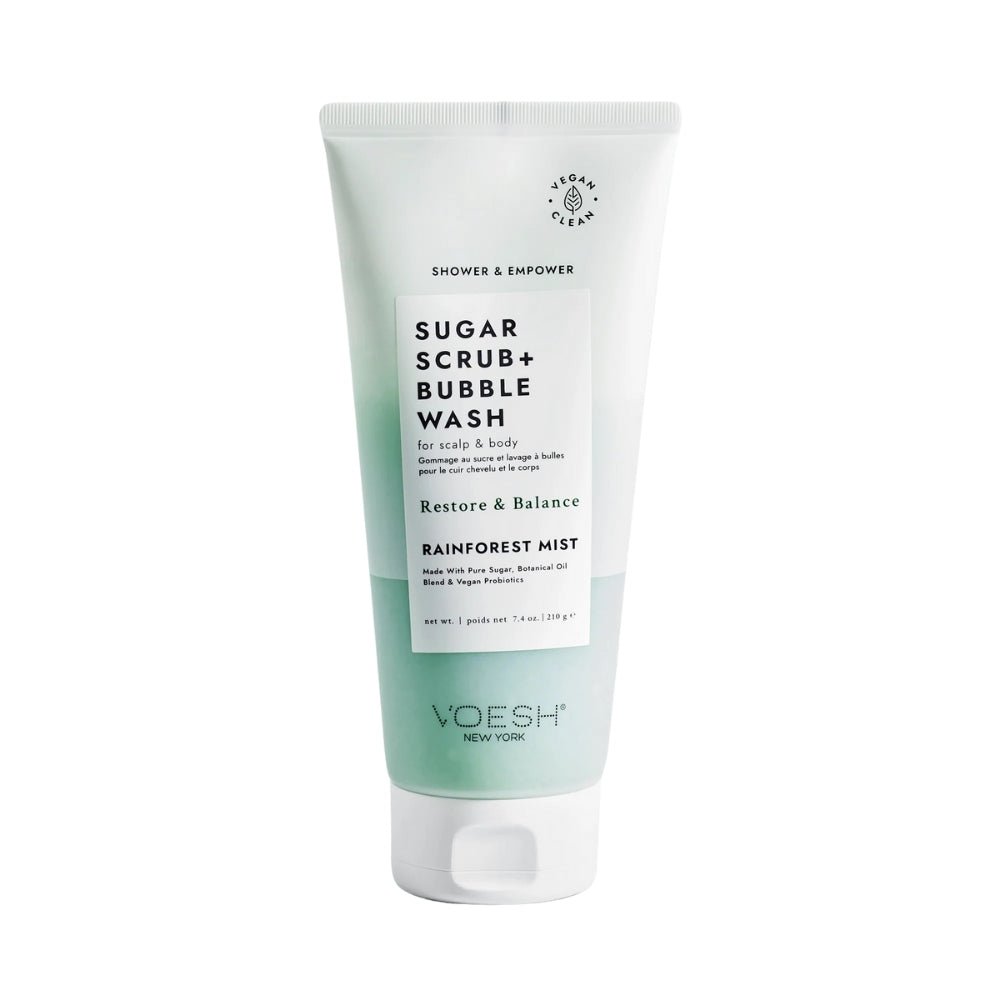 Voesh Sugar Scrub &amp; Bubble Wash - Rainforest Mist 210g - Beauty Tribe