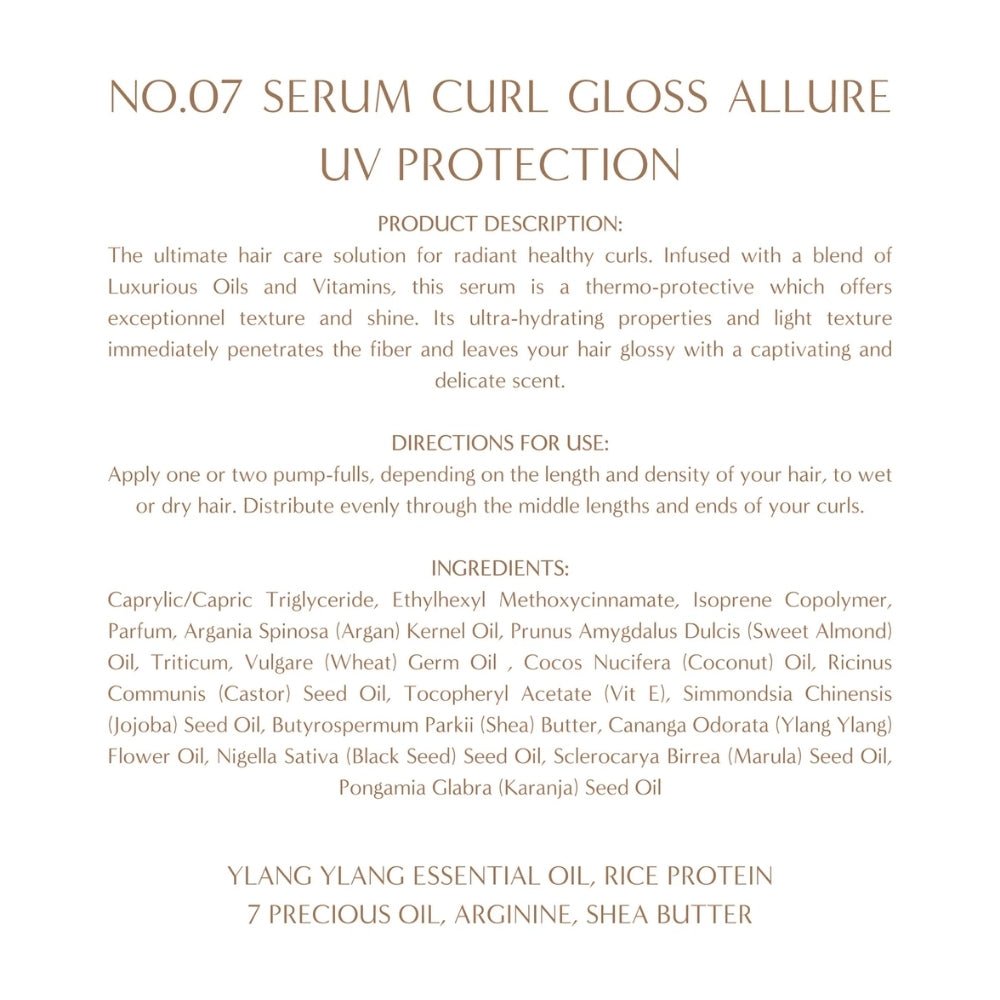 Zaphira Curl Gloss Allure UV Protection 30ml - Beauty Tribe